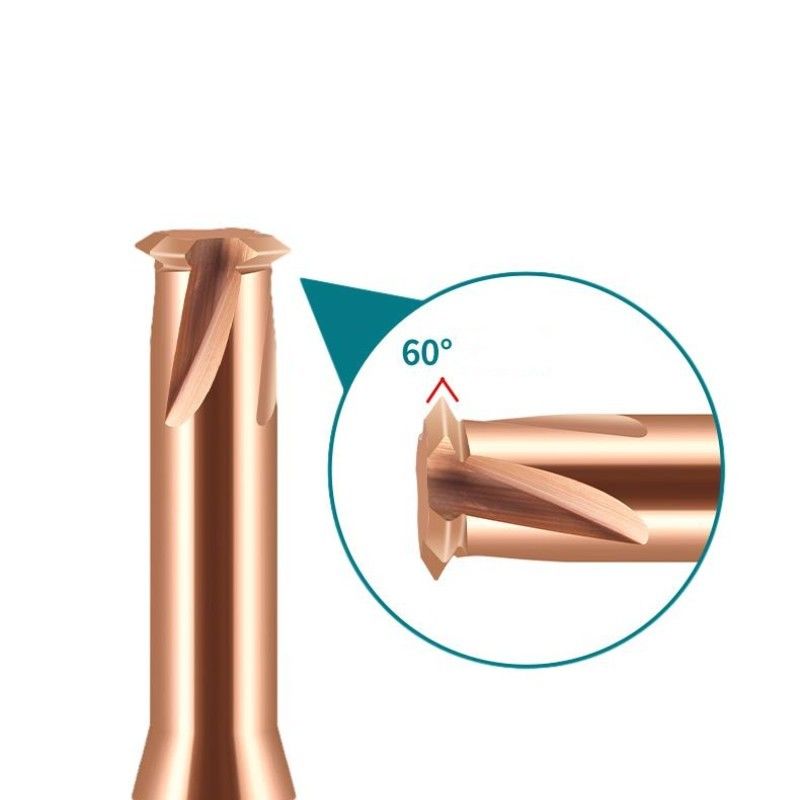 CNC تک دندانهای رشته ای فرش پایان کاربید جامد 4 فلوت برای فولاد ریخته شده